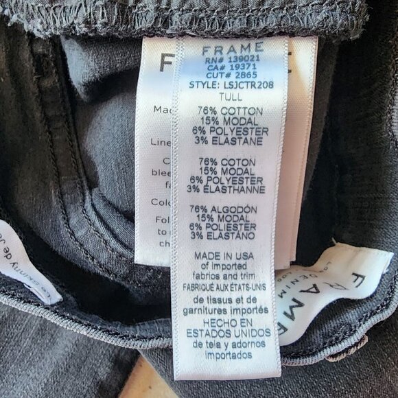 Frame Denim Le Skinny De Jeanne Crop Distressed Gray Jeans Womens 27 - Picture 8 of 9